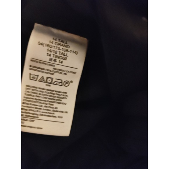 New Gap Size 14 Tall Pants Cropped Wide Leg High Rise Stride Navy‎ Chinos Preppy - Picture 9 of 9